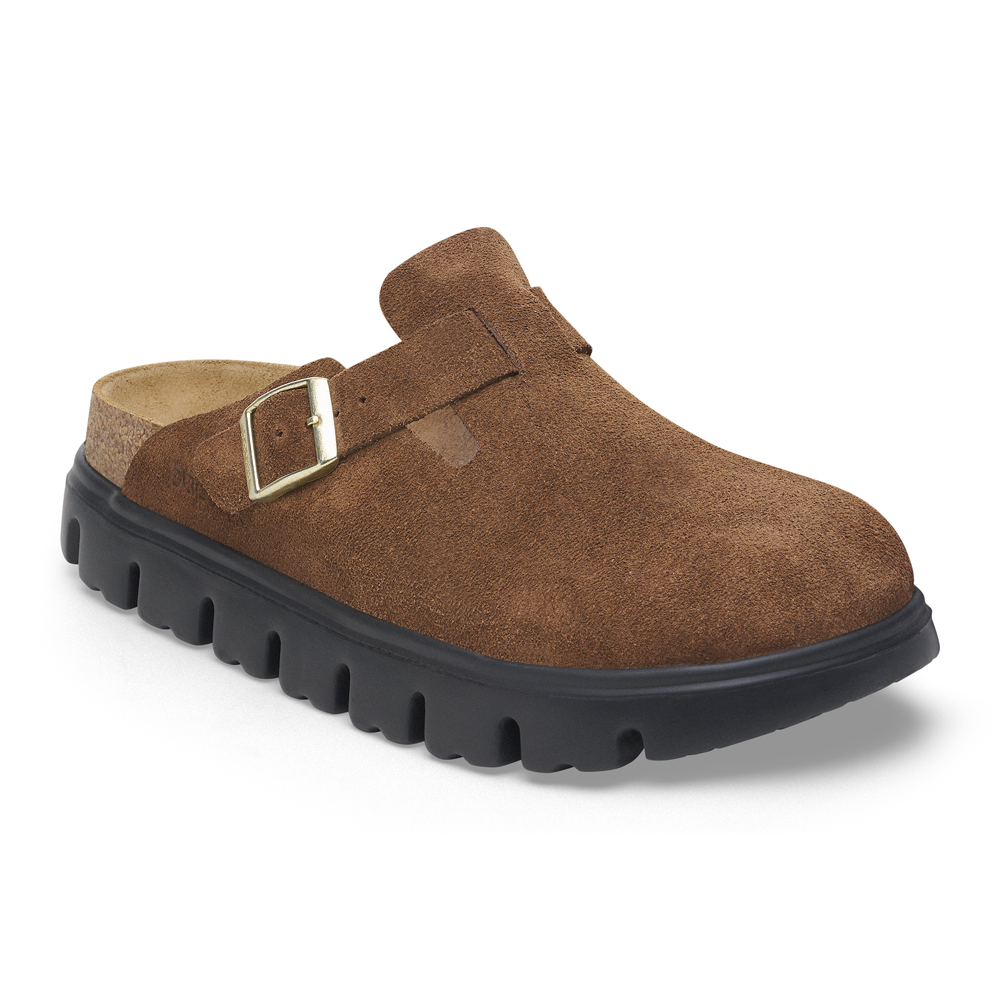 Birkenstock Boston Chunky Dark Tea Suede N1028402