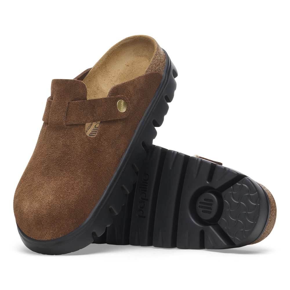 Birkenstock Boston Chunky Dark Tea Suede N1028402