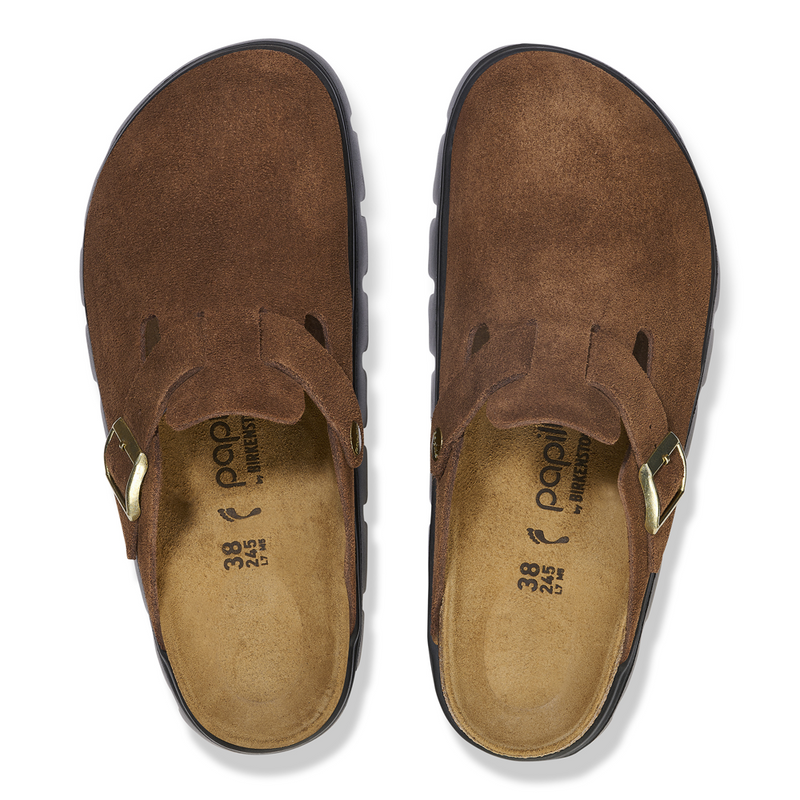 Birkenstock Boston Chunky Dark Tea Suede N1028402