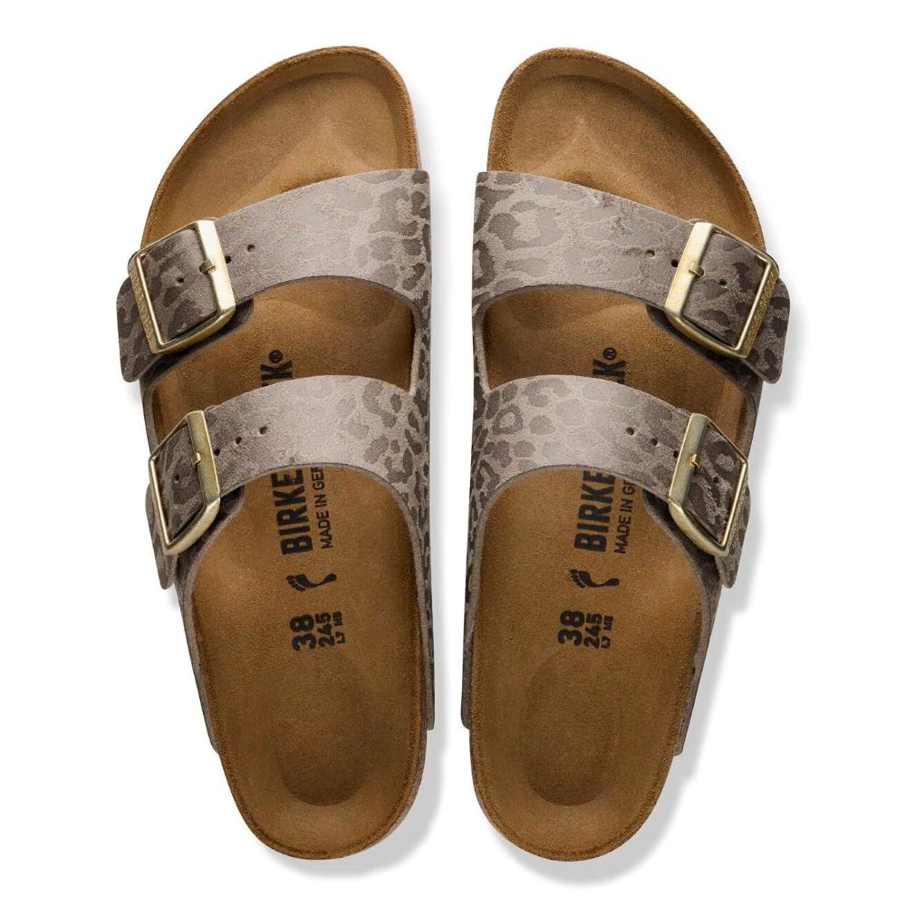 Birkenstock Arizona Org Leopard Gray Taupe N1031941