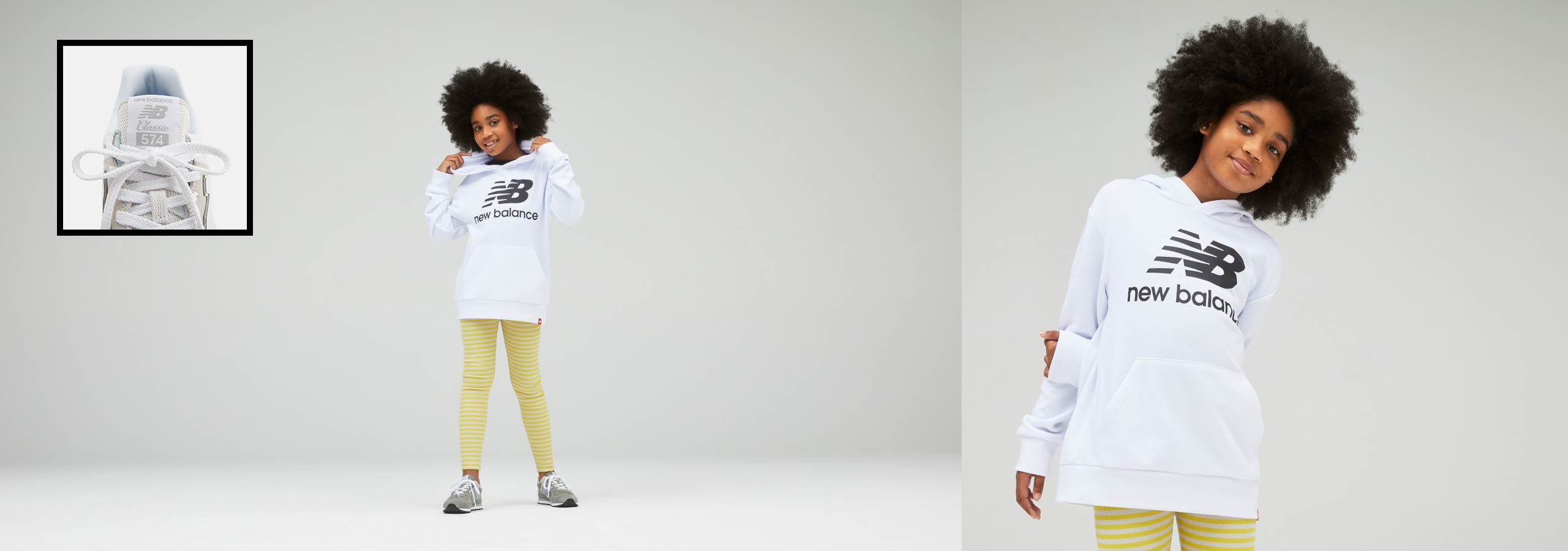 new balance banner featuring NB 574 model